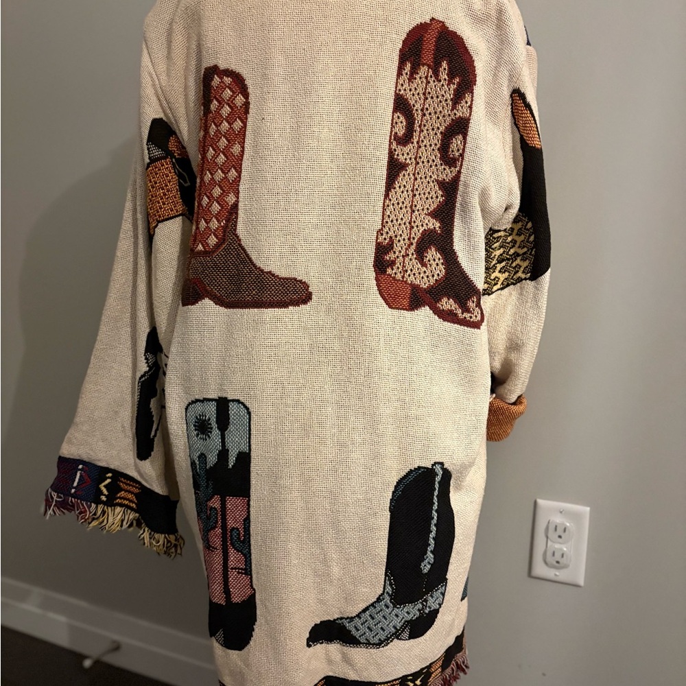 Women's Vintage Cowboy Boot Blanket Sweater